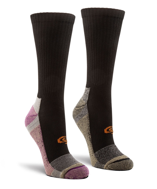 Chaussettes de travail pour bottes à embout d’acier avec Moisture Guard pour femmes, paquet de 2&nbsp;paires, Copper Sole