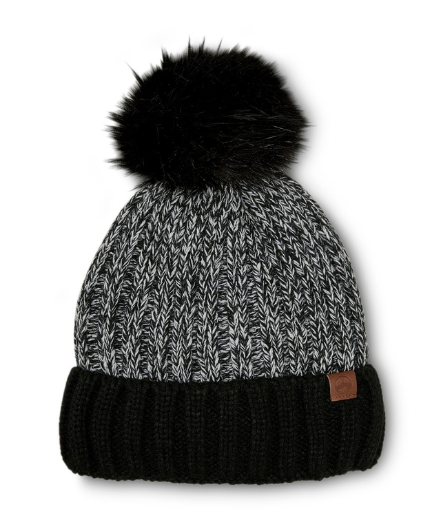 Tuque torsadée à revers avec pompon pour femmes, Heritage, WindRiver