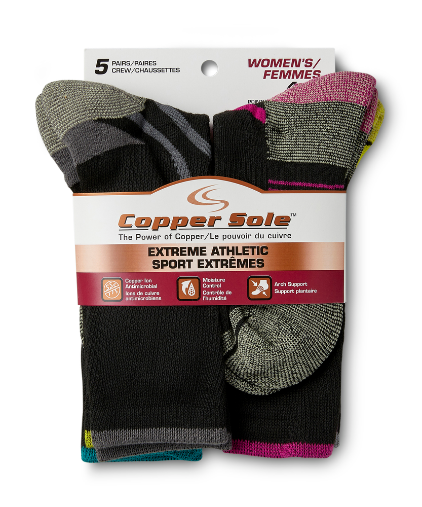 Columbia Women's 6 Pack Athletic Moisture Guard Cropped Crew Socks