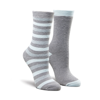 WindRiver Women's T-Max 2 Pack Outdoor Striped Crew Socks