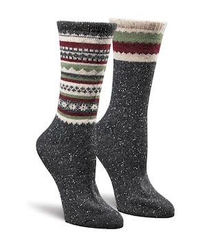 WindRiver Women's T-Max 2 Pack Tweed Print Casual Crew Socks