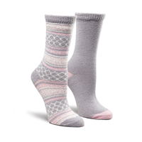 WindRiver Women's T-Max 2 Pack Velvet Twist Casual Crew Socks