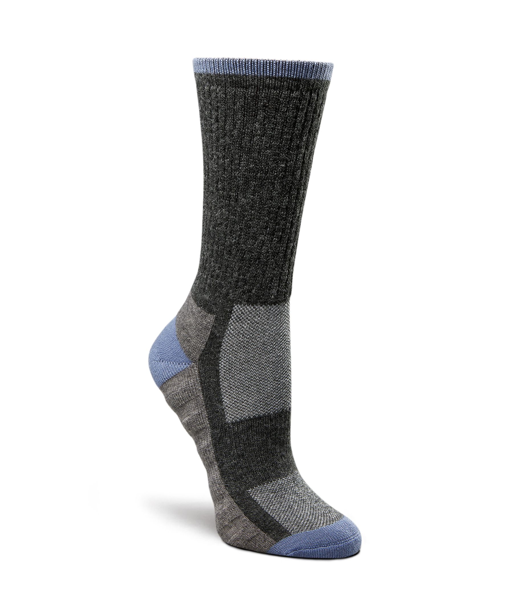 FUN TOES Men Merino Wool Hiking Socks -Lightweight-6 Pairs Pack Green