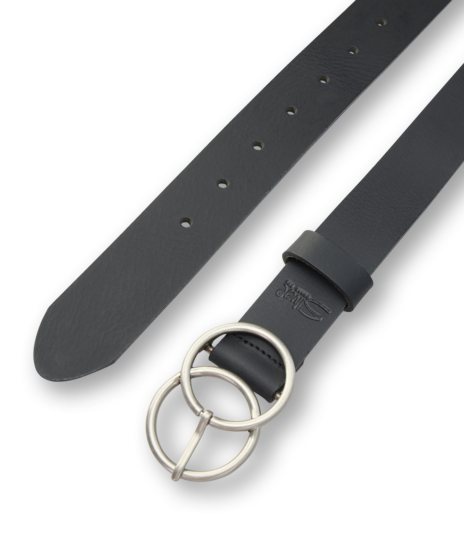 Silver Women's Double O-Ring Belt