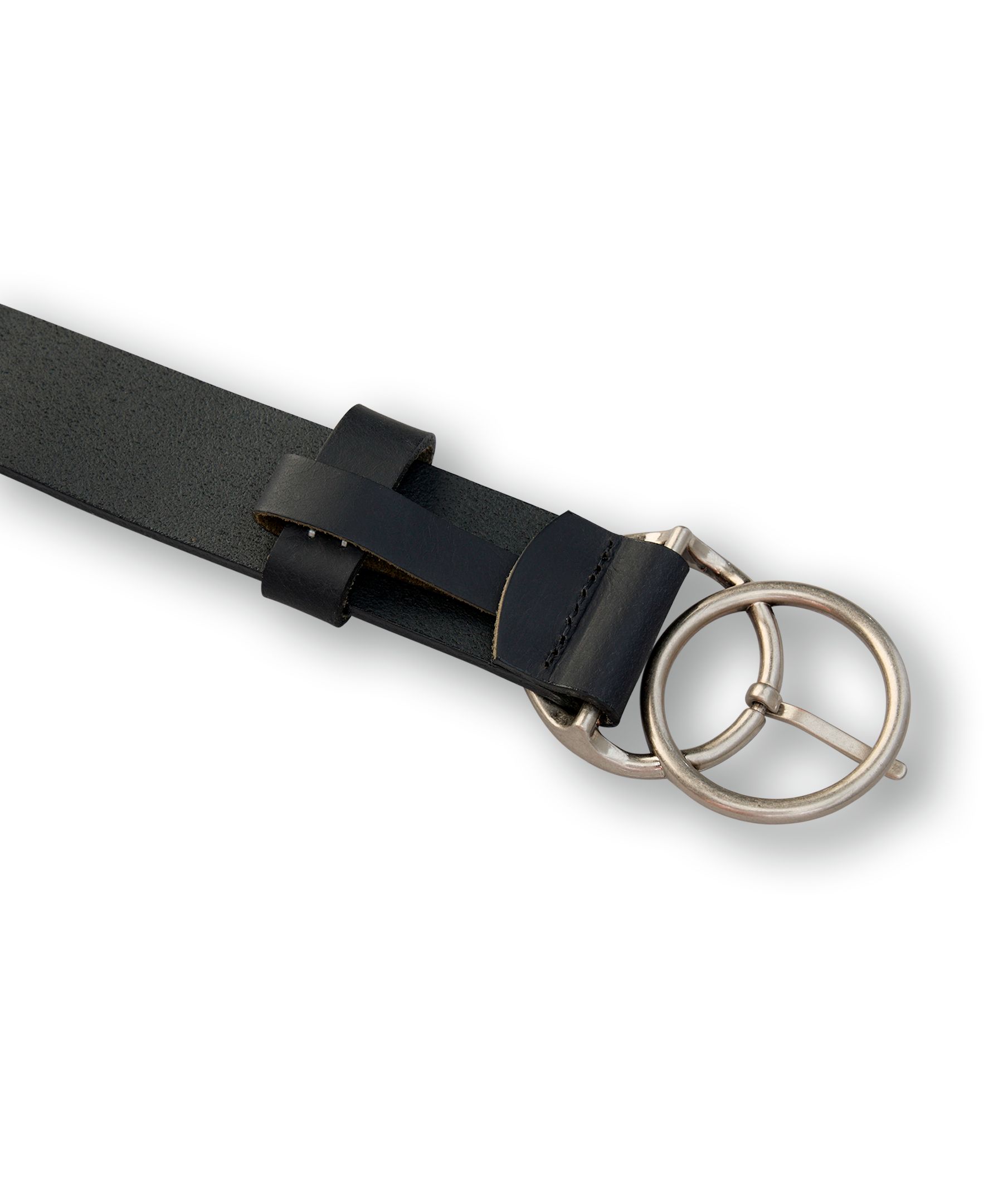 Silver Women's Double O-Ring Belt