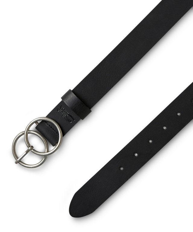 Silver Women's Double ORing Leather Belt Marks