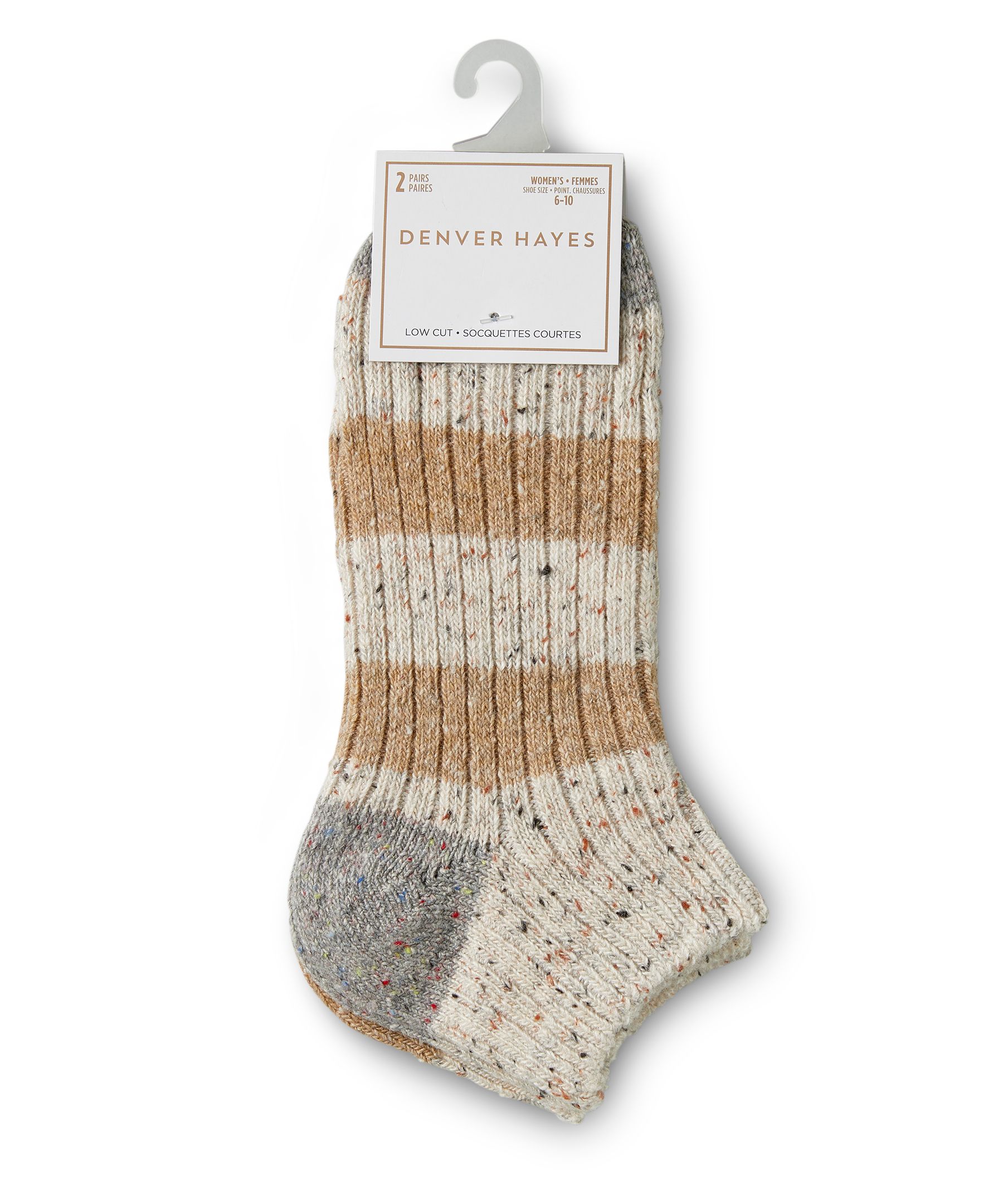 Chaussettes basses de style chandail pour femmes, Denver Hayes, paquet de 2&nbsp;paires