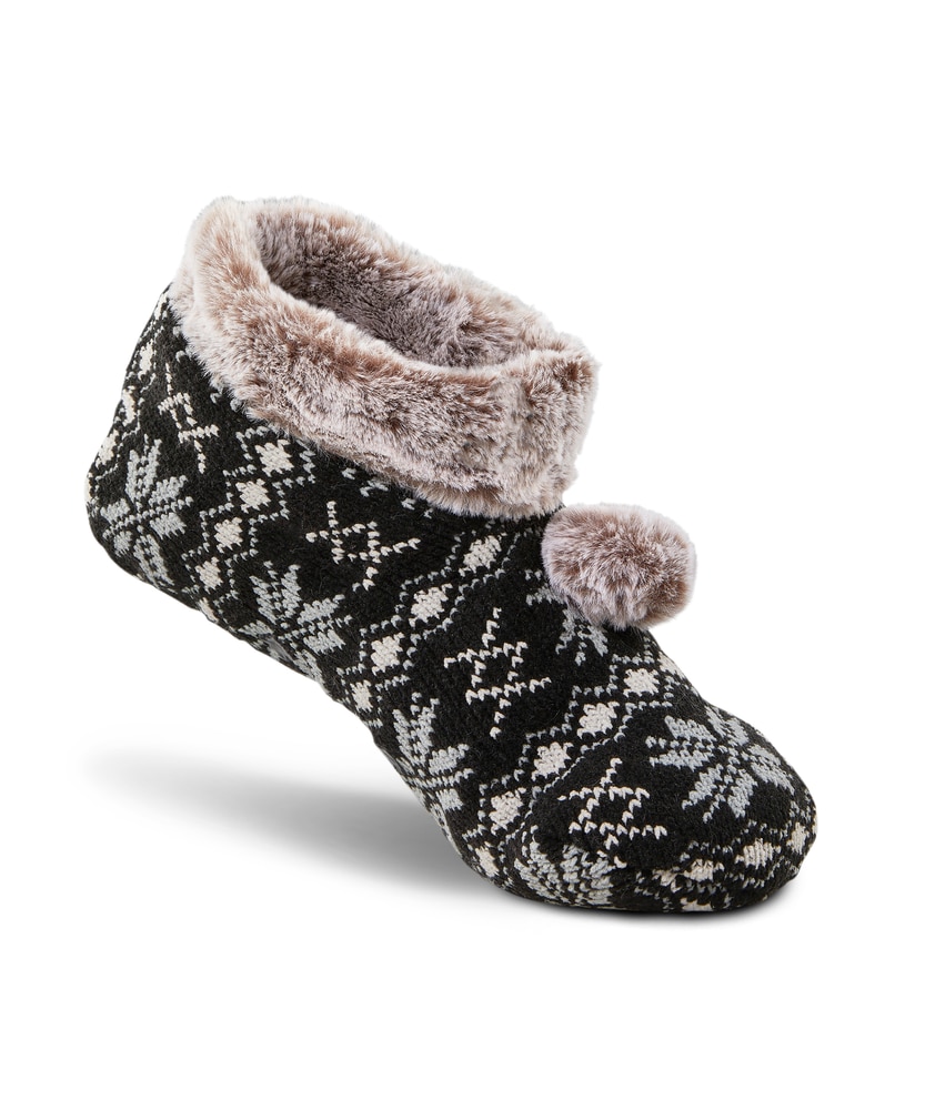 Women's Slipper Socks Taylor Sherpa Black & White Cozy – BNCO Apparel