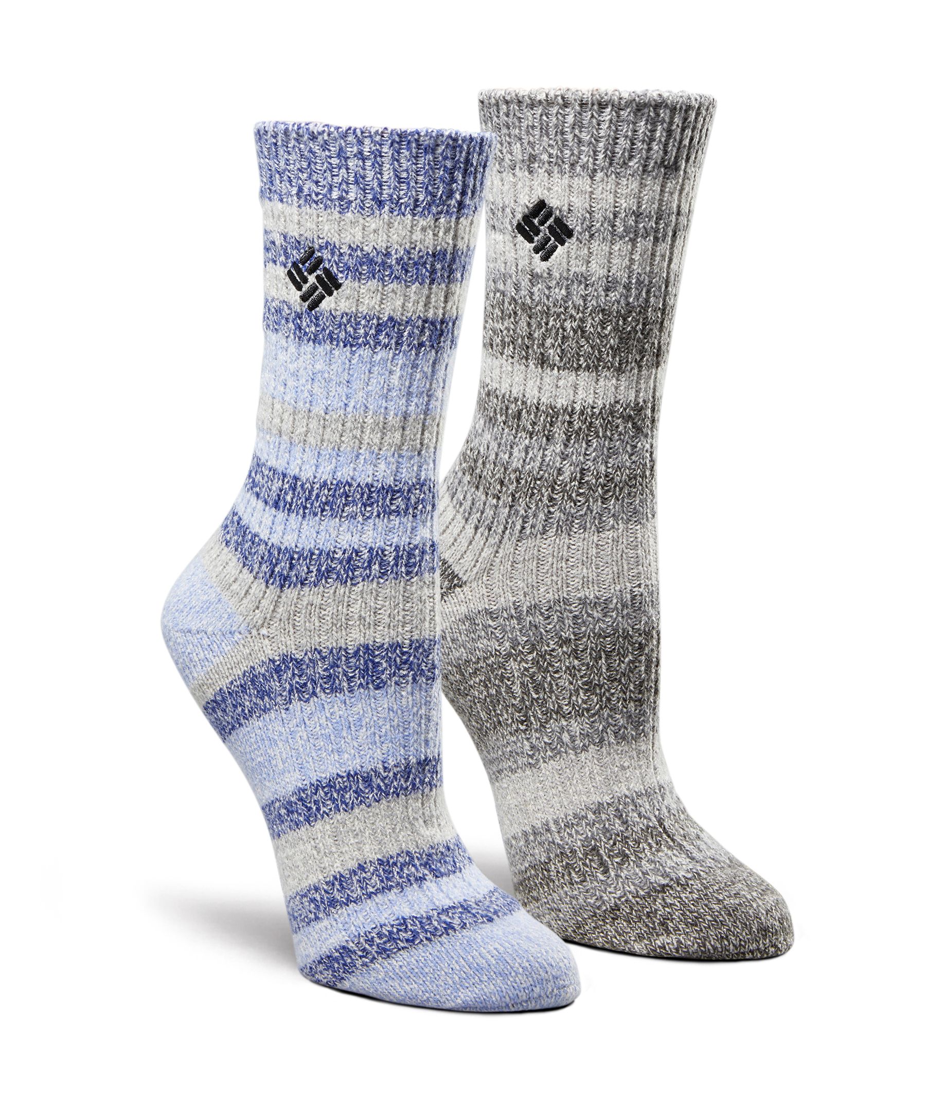 Columbia Women's 2Pack Super Soft Canyon Stripe Crew Sock Marks