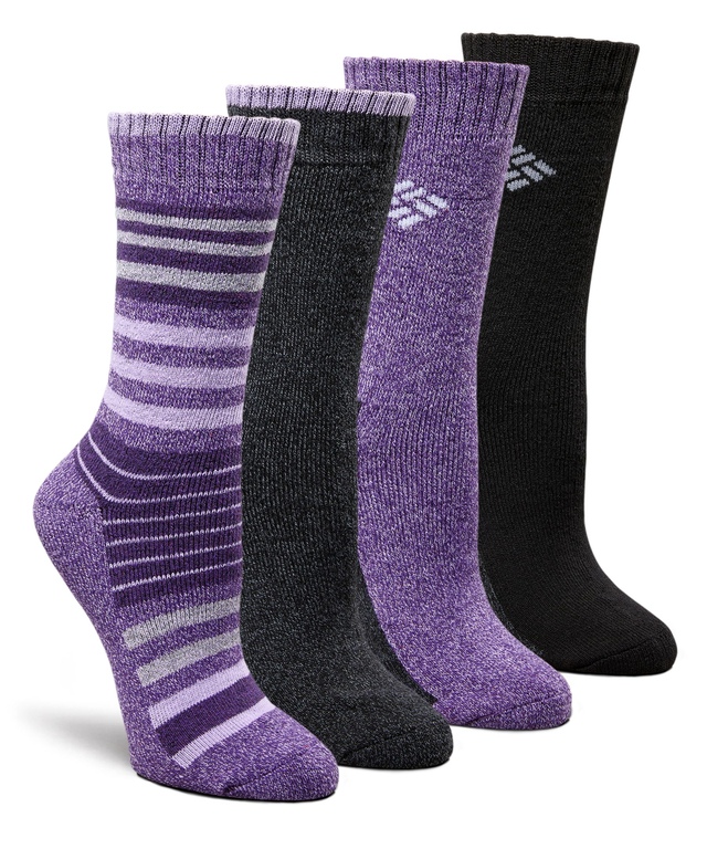 Columbia Women's 4 Pack Stripe Moisture Guard Crew Socks Marks