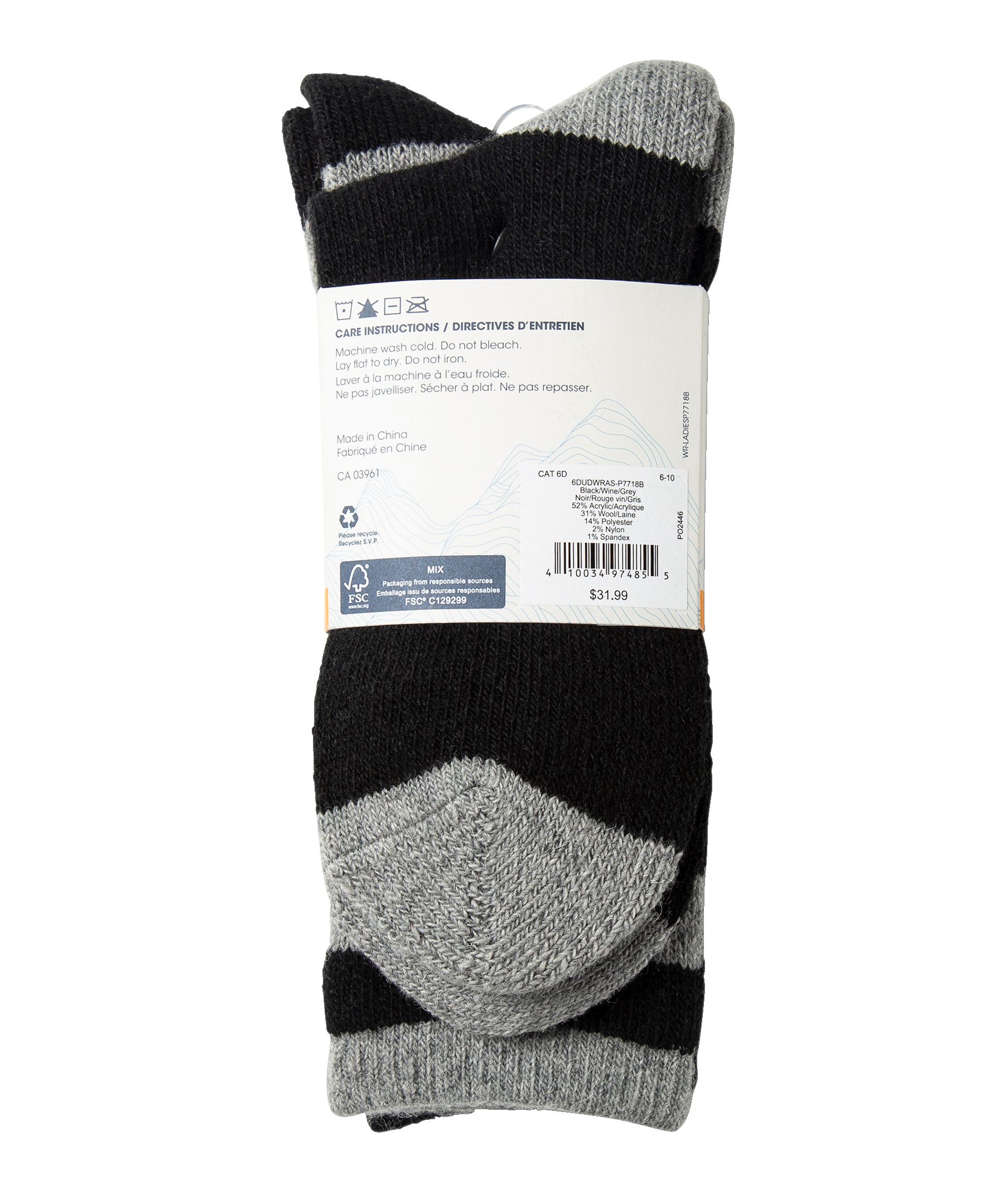 Chaussettes de randonnée légères en mélange de laine avec QUAD COMFORT pour femmes, WindRiver, paquet de 3&nbsp;paires