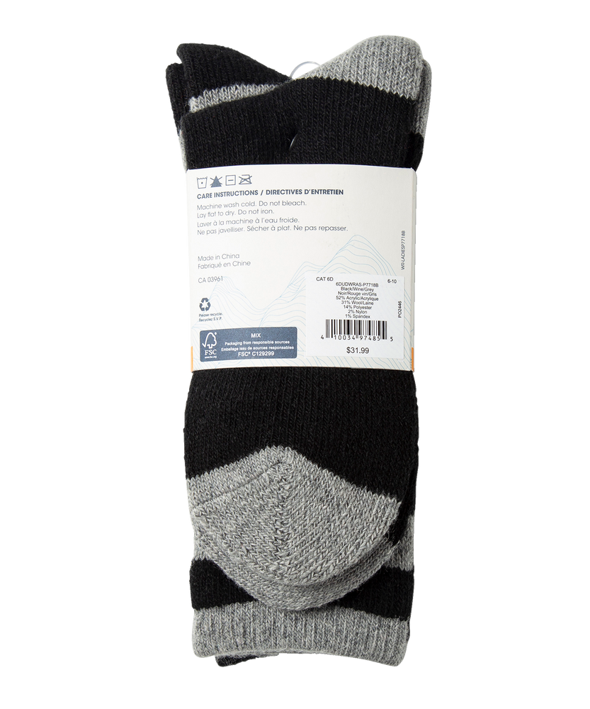 WindRiver Women's Wool Blend Quad Comfort Hiking Crew Socks