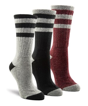 WindRiver Women's 3 Pack QUAD COMFORT Wool-Blend Lightweight Hiker Socks
