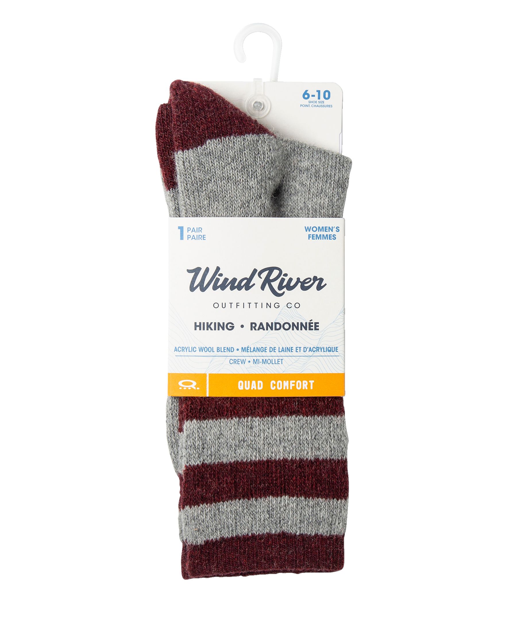 Chaussettes de randonnée légères en mélange de laine avec QUAD COMFORT pour femmes, WindRiver