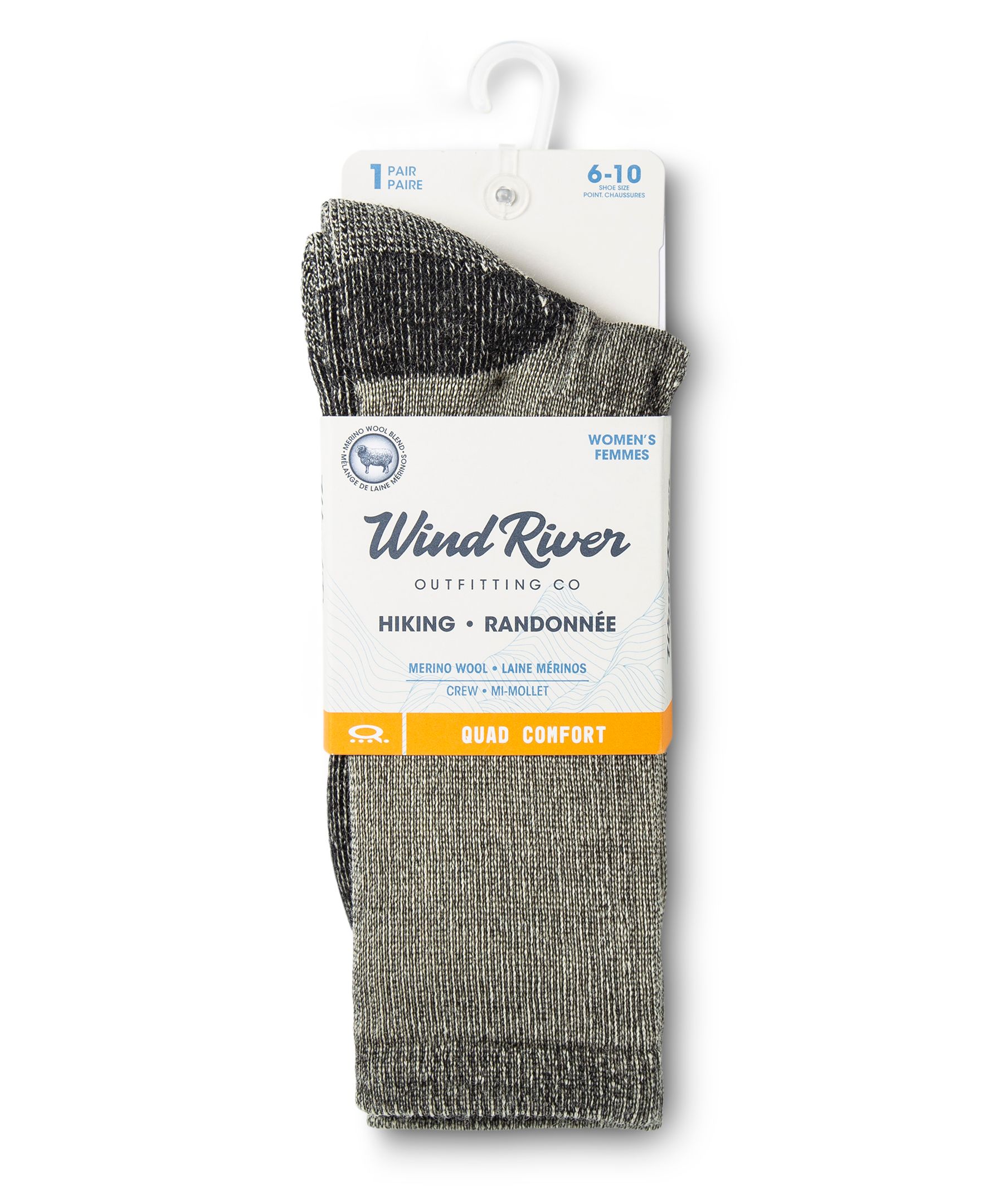 Mi-chaussettes confortables en laine mérinos pour femmes, WindRiver
