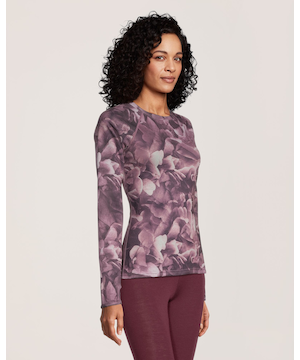 Haut en molleton WindRiver T-Max Heat à grille à col ras du cou et à manches longues, pour femmes