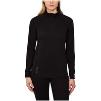 Haut couche de base en mélange de laine mérinos avec fermeture à glissière pour femmes, Kombi Front_Flat