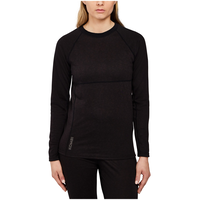 Haut couche de base en mélange de laine mérinos avec encolure ras du cou pour femmes, B2, Kombi Front_Flat