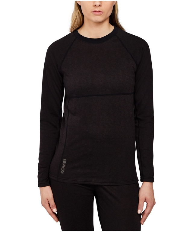 Haut couche de base en mélange de laine mérinos avec encolure ras du cou pour femmes, B2, Kombi