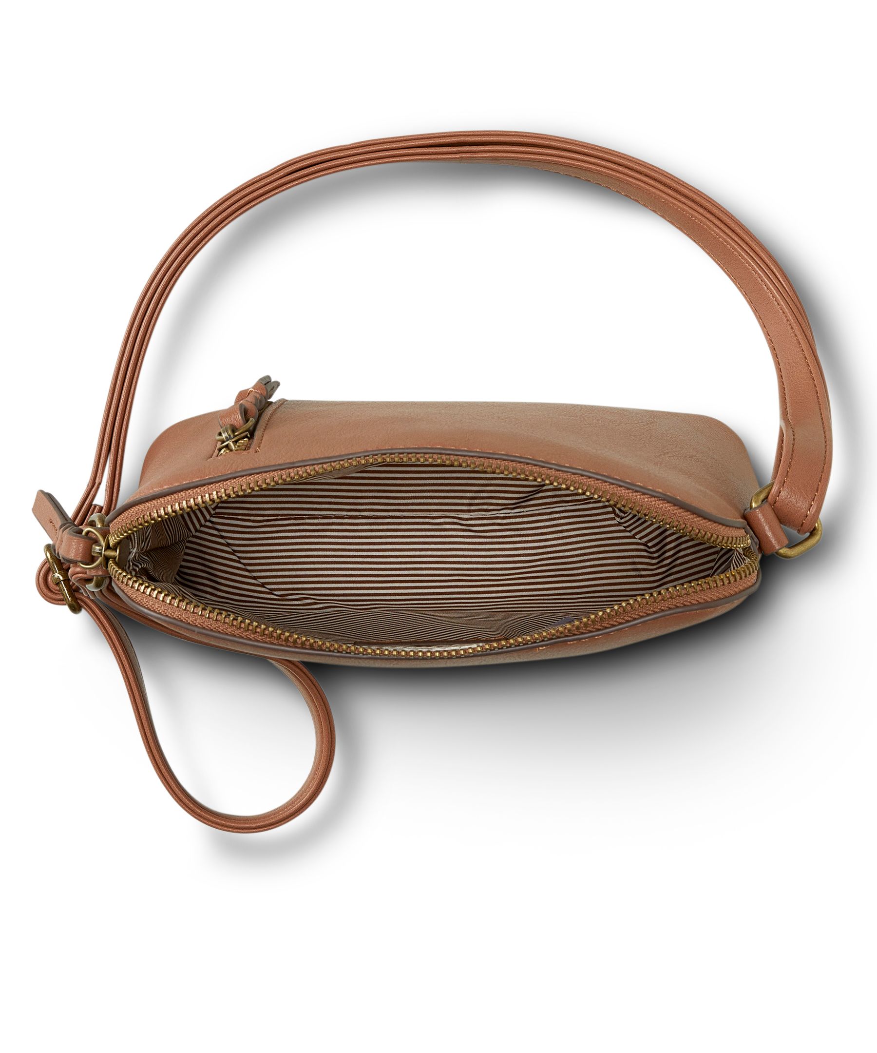 Denver Hayes Women's Front Zip Crossbody Bag With Adjustable Strap