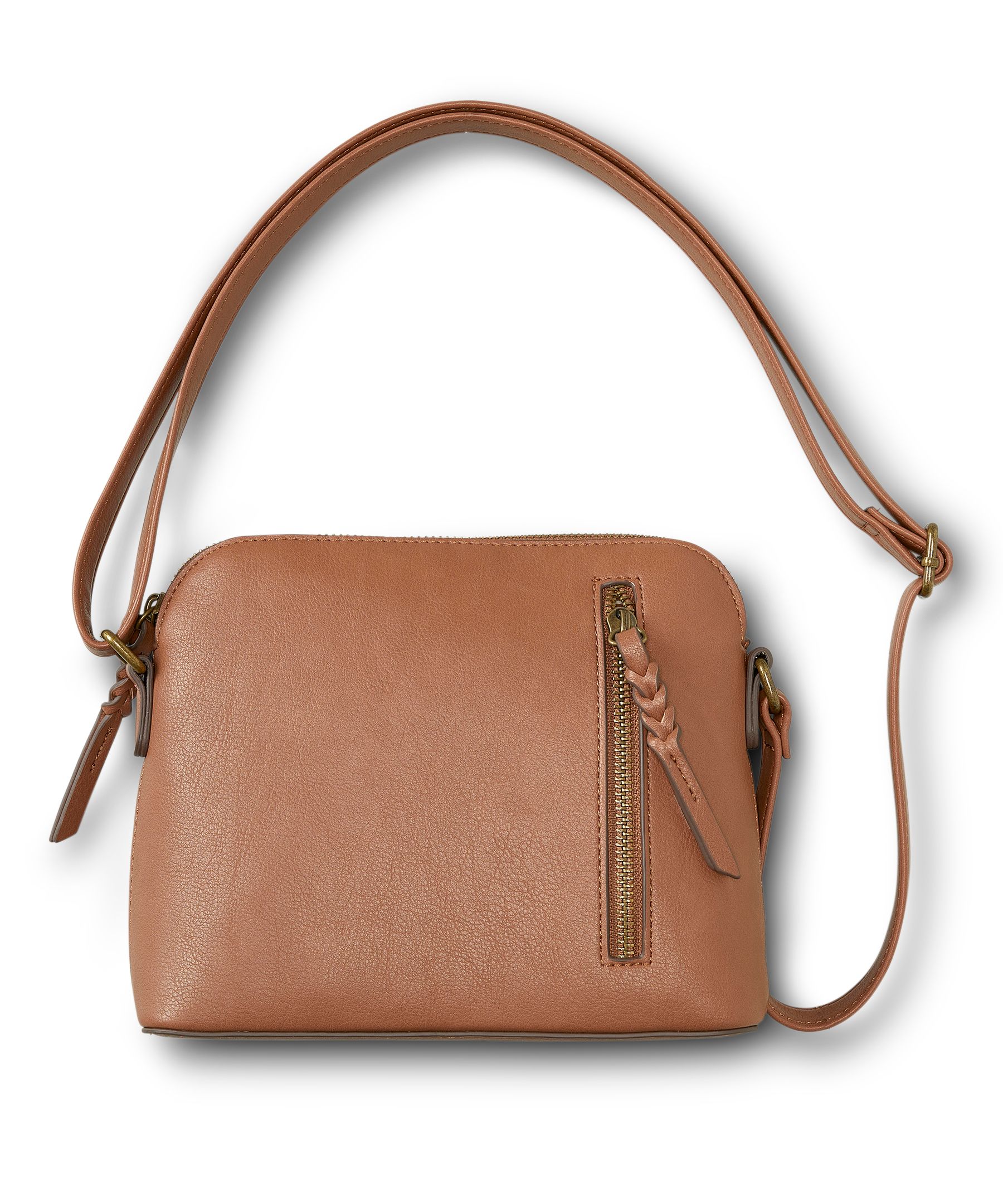 Denver Hayes Women's Front Zip Crossbody Bag With Adjustable Strap