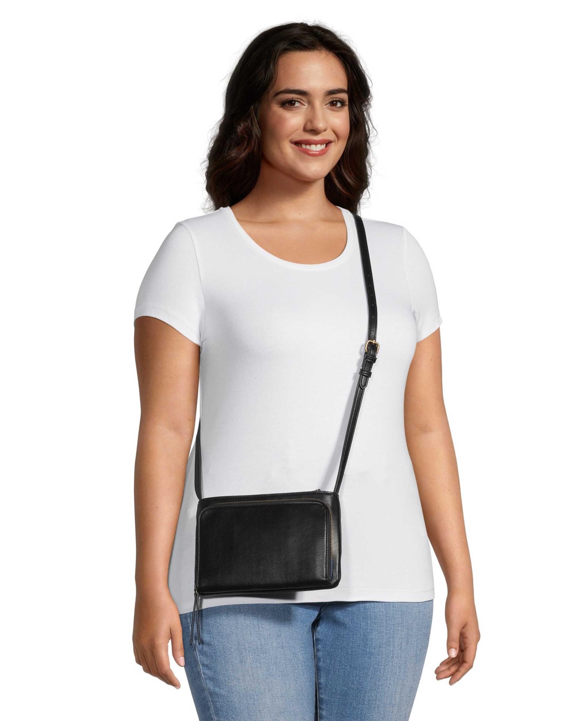 Denver Hayes Women's Crossbody Purse With Zippered Compartment and