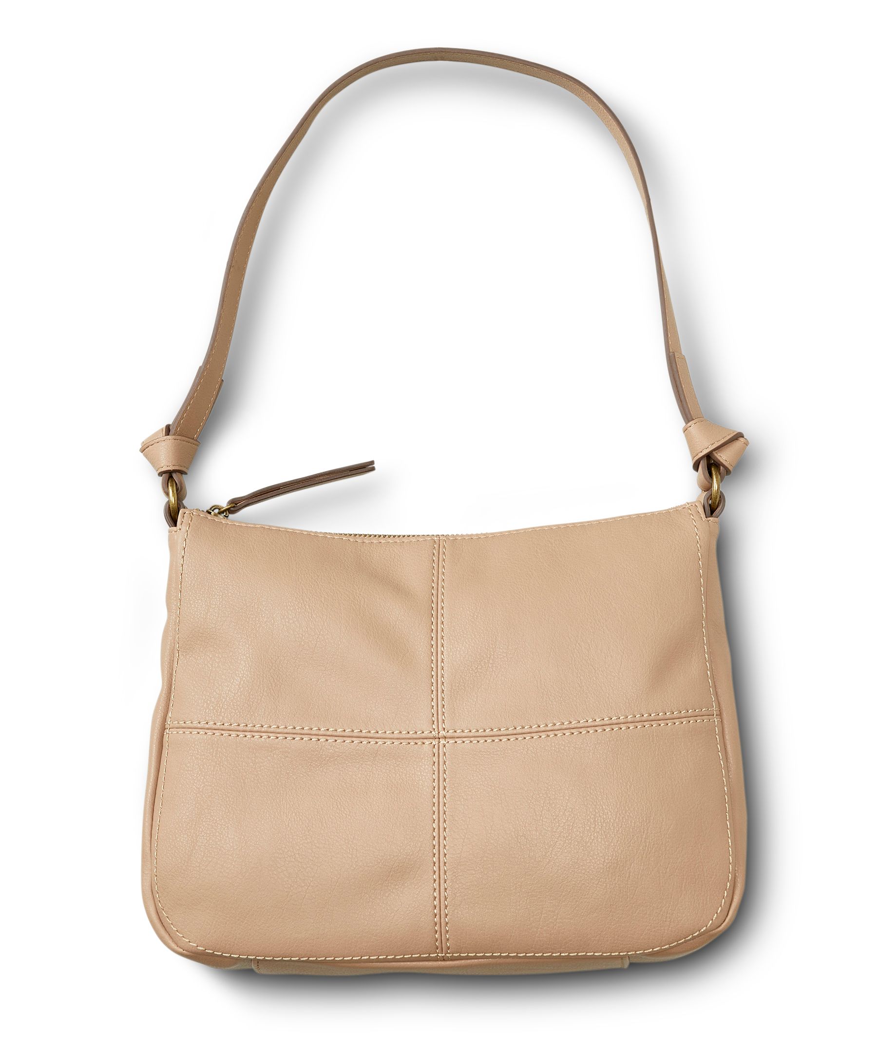 Denver Hayes Women's Shoulder Bag with Stitch Detailing and Zippered Outer Pocket
