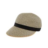 Chapeau tressé Denver Hayes à demi-bord à galon en ruban noir pour femmes Front_Three_Fourths_Angled_Left