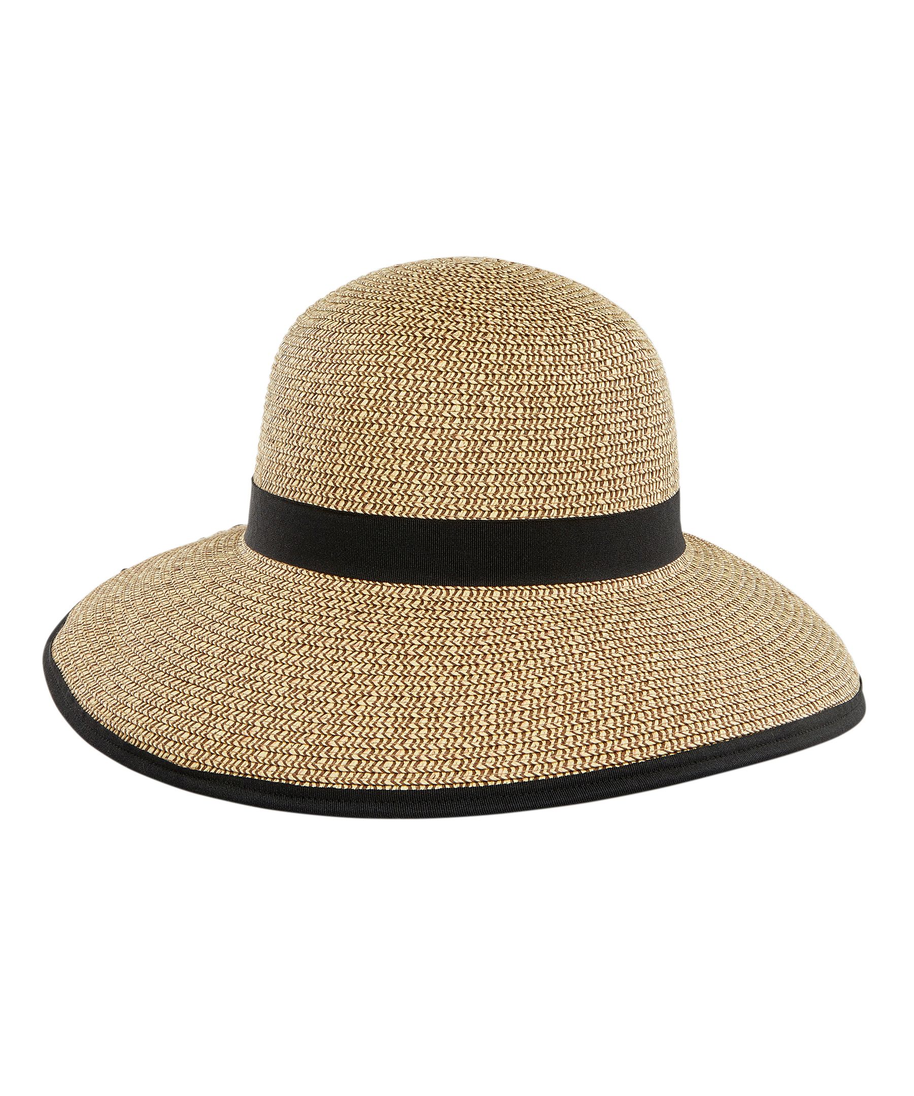 Denver Hayes Women's Braided Half Brim Hat With Black Ribbon Trim