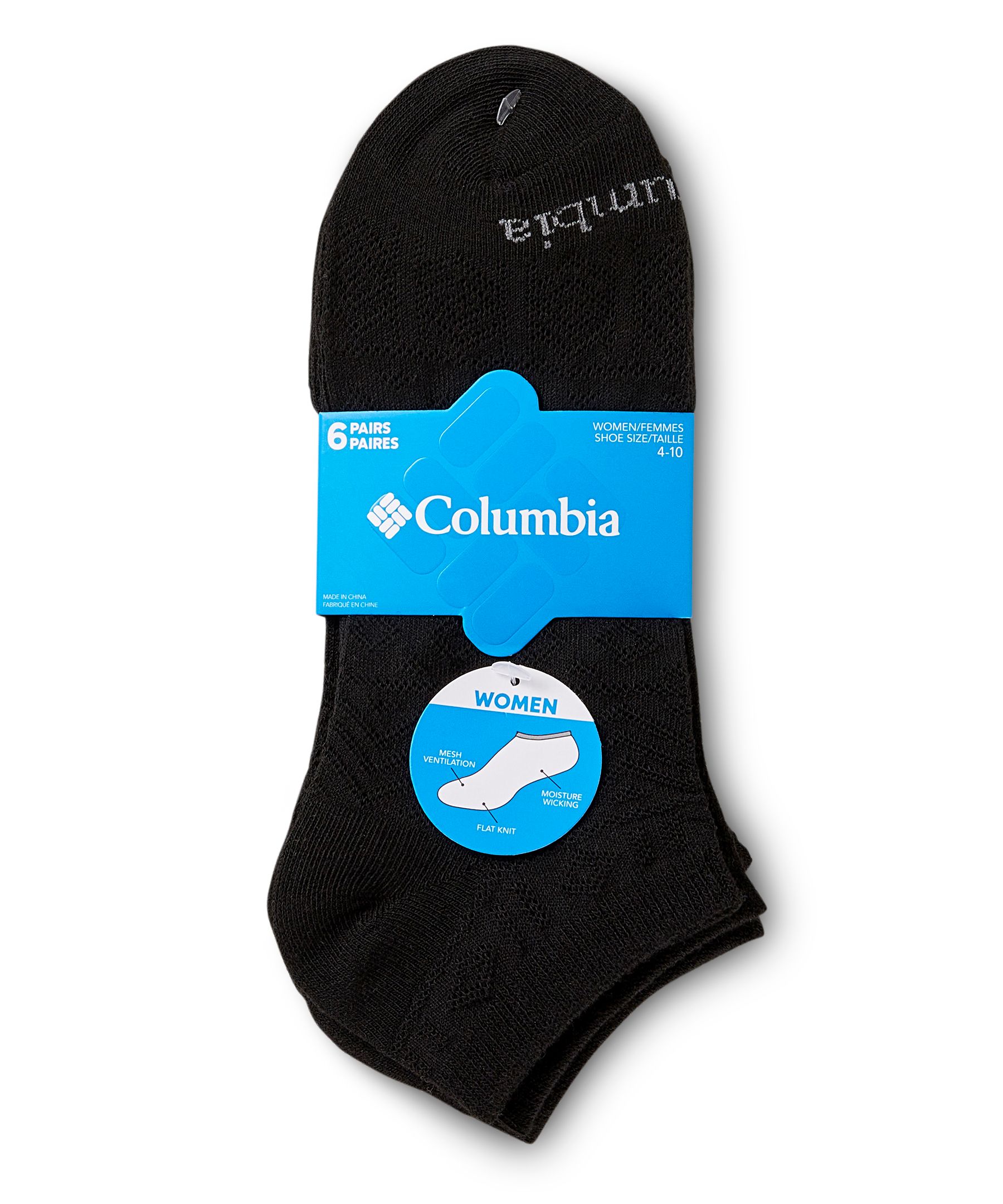 Columbia Women's Pattern Mesh No Show Socks, 6 Pack