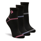 Mi-chaussettes un quart avec soutien de voûte plantaire pour femmes, Converse, paquet de 3&nbsp;paires Front_Three_Fourths_Angled_Right