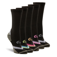 Copper Sole Women's 5 Pack Moisture Guard Extreme Athletic Crew Socks Front_Three_Fourths_Angled_Right