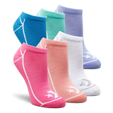 Women's 6 Pack Half Cushion No-Show Socks Front_Three_Fourths_Angled_Right
