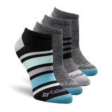 Chaussettes invisibles à bloc de couleur ultradouces pour femmes, Columbia, paquet de 3&nbsp;paires +&nbsp;1 Front_Three_Fourths_Angled_Right