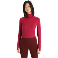 Icebreaker Women's 260 Zoneknit Long Sleeve Half Zip Base Layer Top Front_Flat