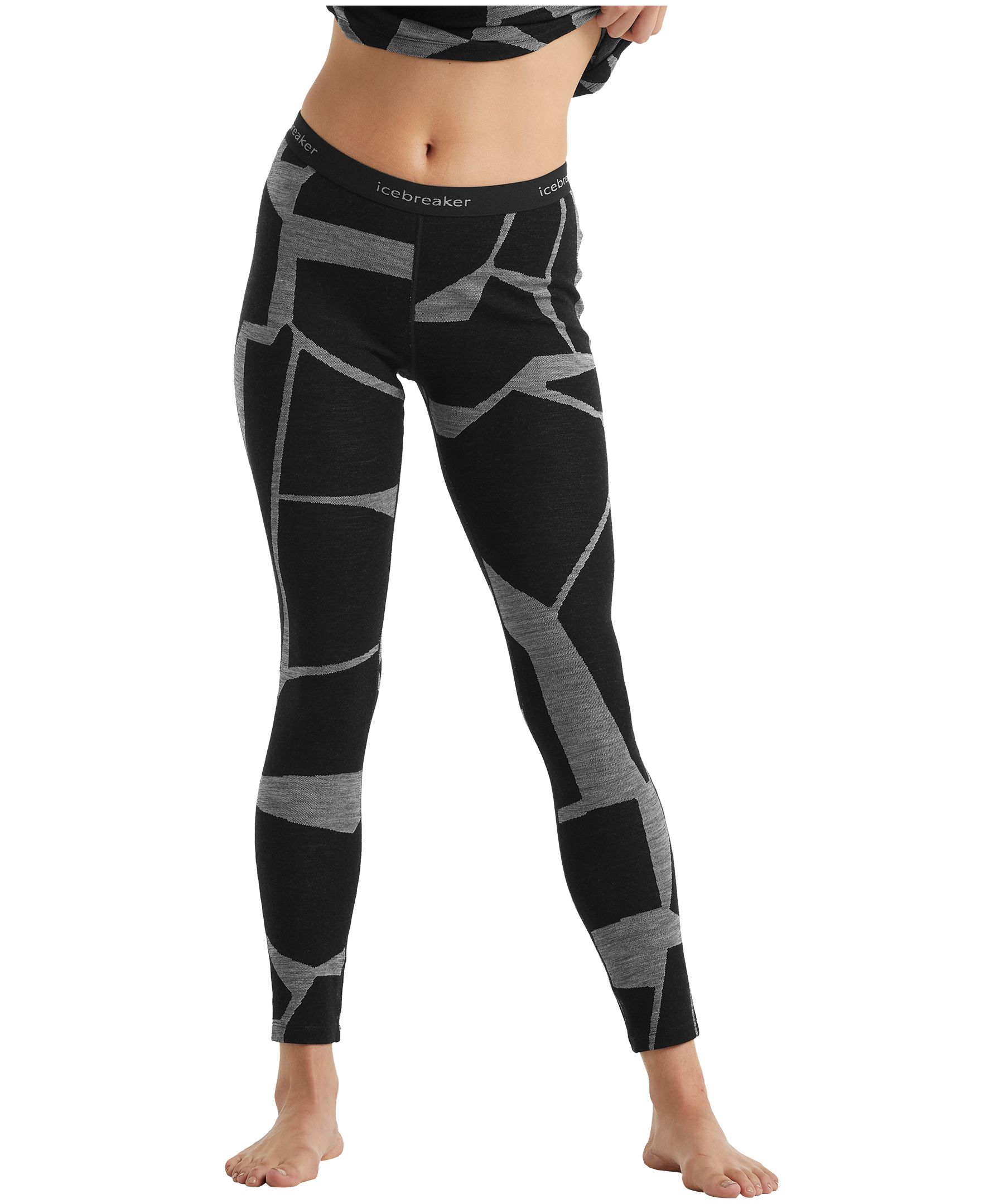 icebreaker 250 Vertex Fractured Landscapes Leggings Women s L Espresso Cherry J