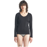 Icebreaker Women's Siren Scoop Neck Long Sleeve Slim Fit Sweetheart Tee -
ONLINE ONLY Front_Flat