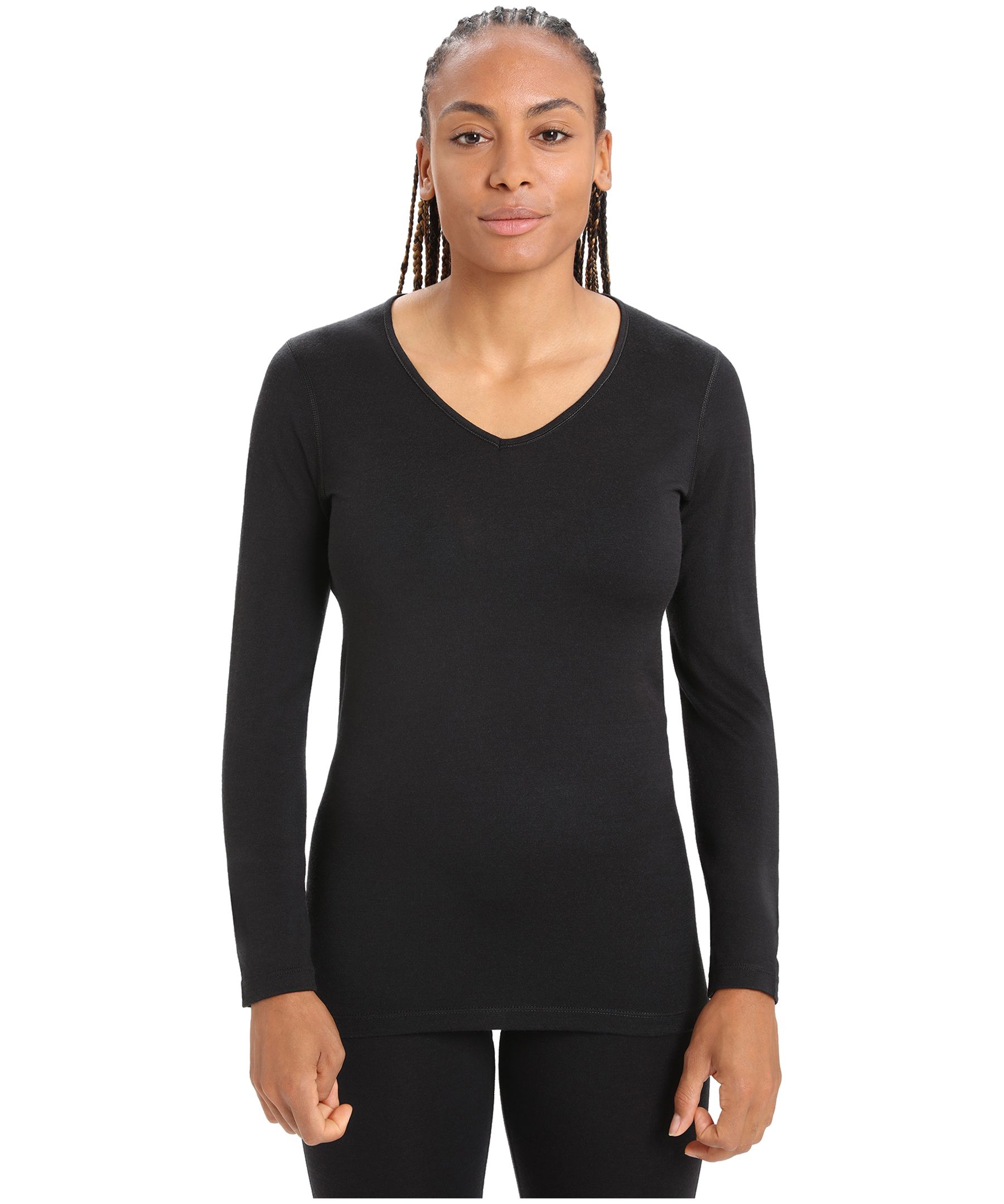 Icebreaker Women s 200 Oasis V Neck Long Sleeve Base Layer Top Marks