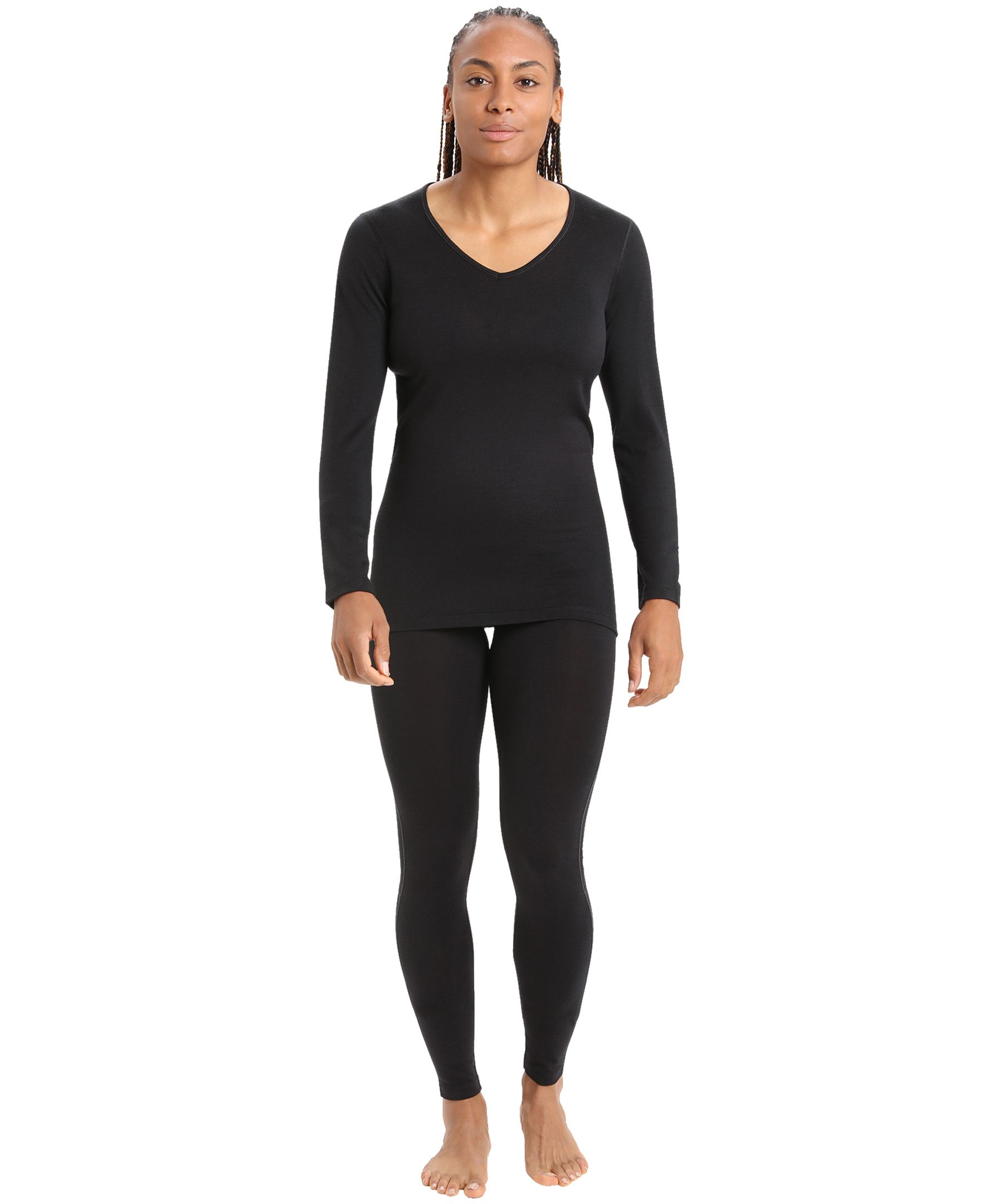 Haut couche de base à encolure en V et à manches longues pour femmes, 200&nbsp;Oasis, Icebreaker