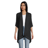 Foulard de style ruana à bordure en dentelle pour femmes Front_Flat