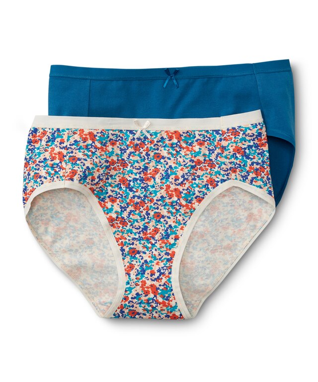 Denver Hayes Women's 2 Pack Perfect Fit Cotton Stretch Hi Cut Panty
