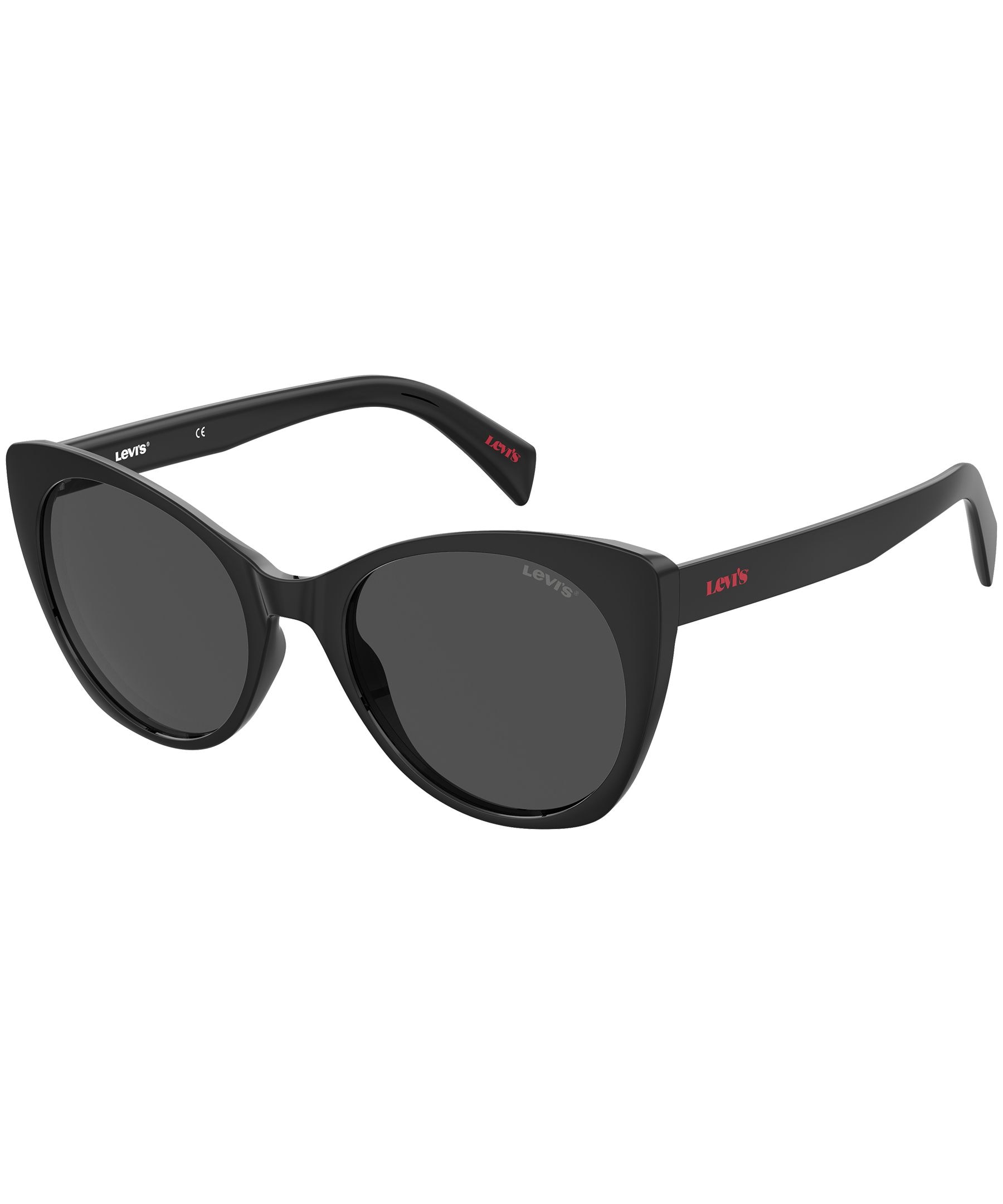 Women's Plastic Framed Sunglasses - Black Front_Angled_Left