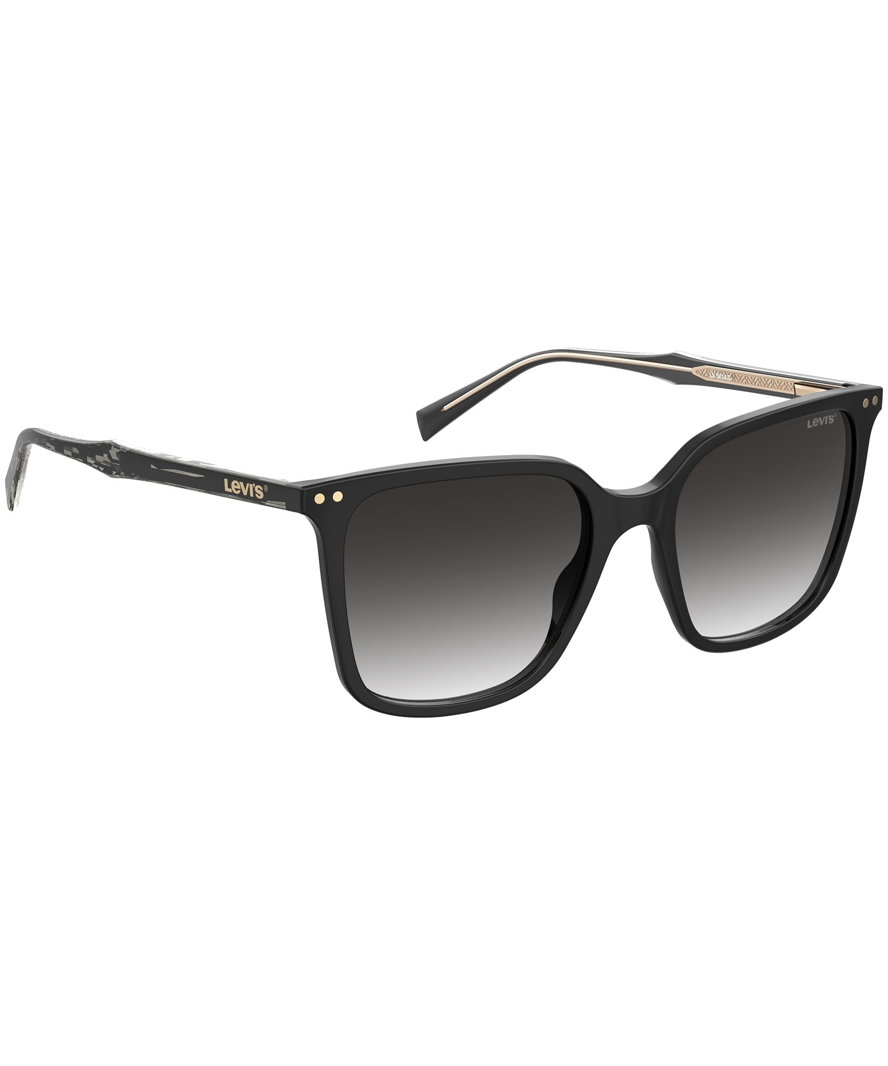 Levi's Women's Plastic Framed Sunglasses - Black Front_Angled_Right