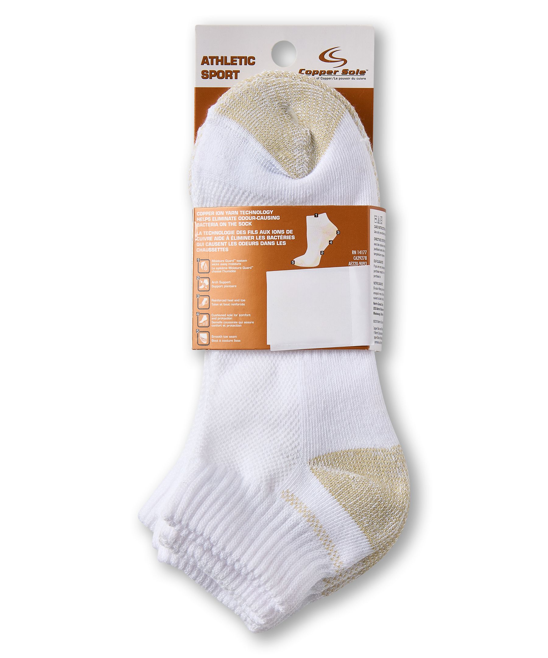 Copper Sole Women's 4 Pack Copper Ion Technology Athletic Ankle Socks