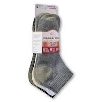 Socquettes sportives Copper Sole à technologie d'ions de cuivre, pour femmes, paquet de 4 paires Front_Angled_Right