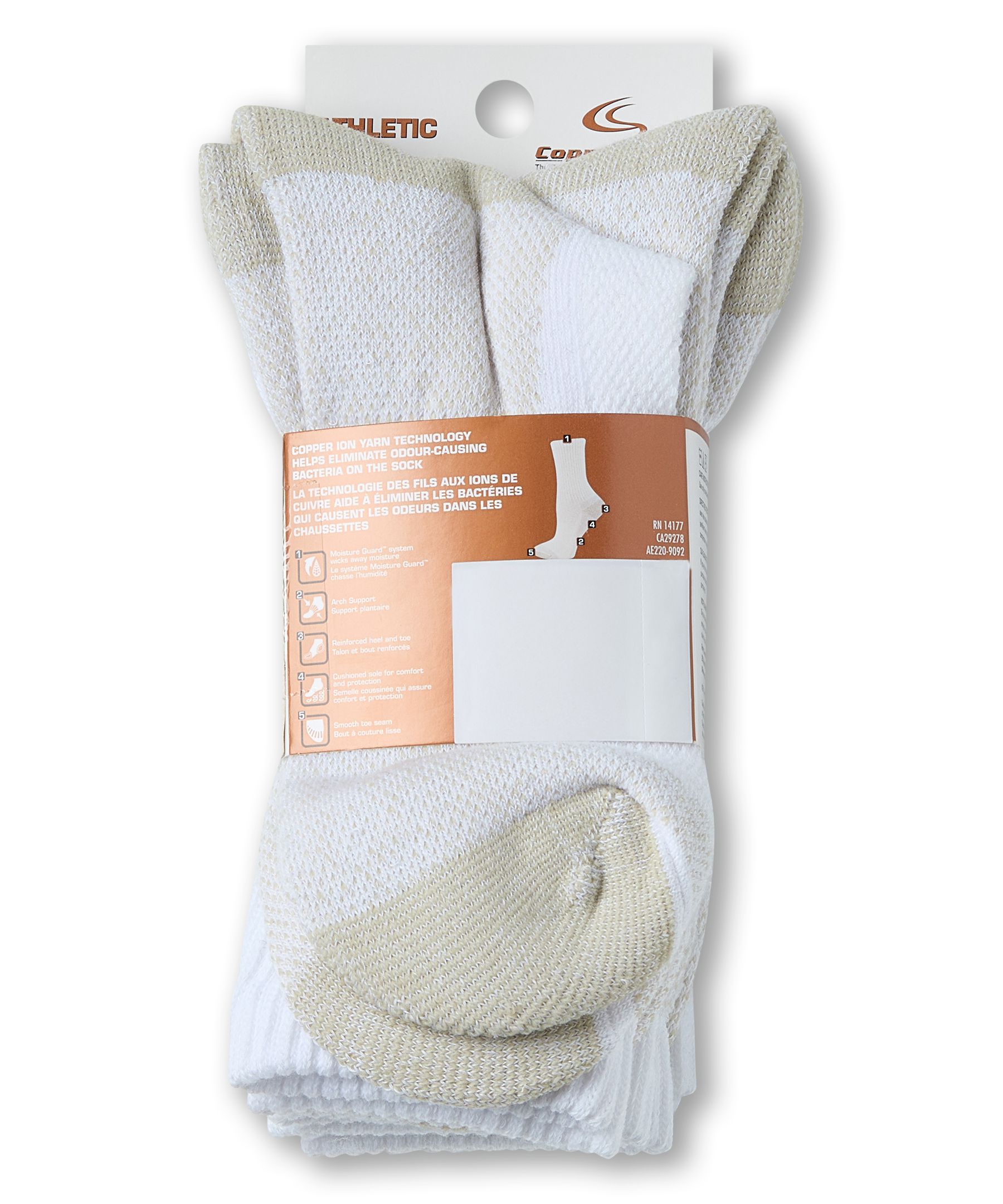 Copper Sole Women's 4 Pack Copper Ion Technology Athletic Crew Socks