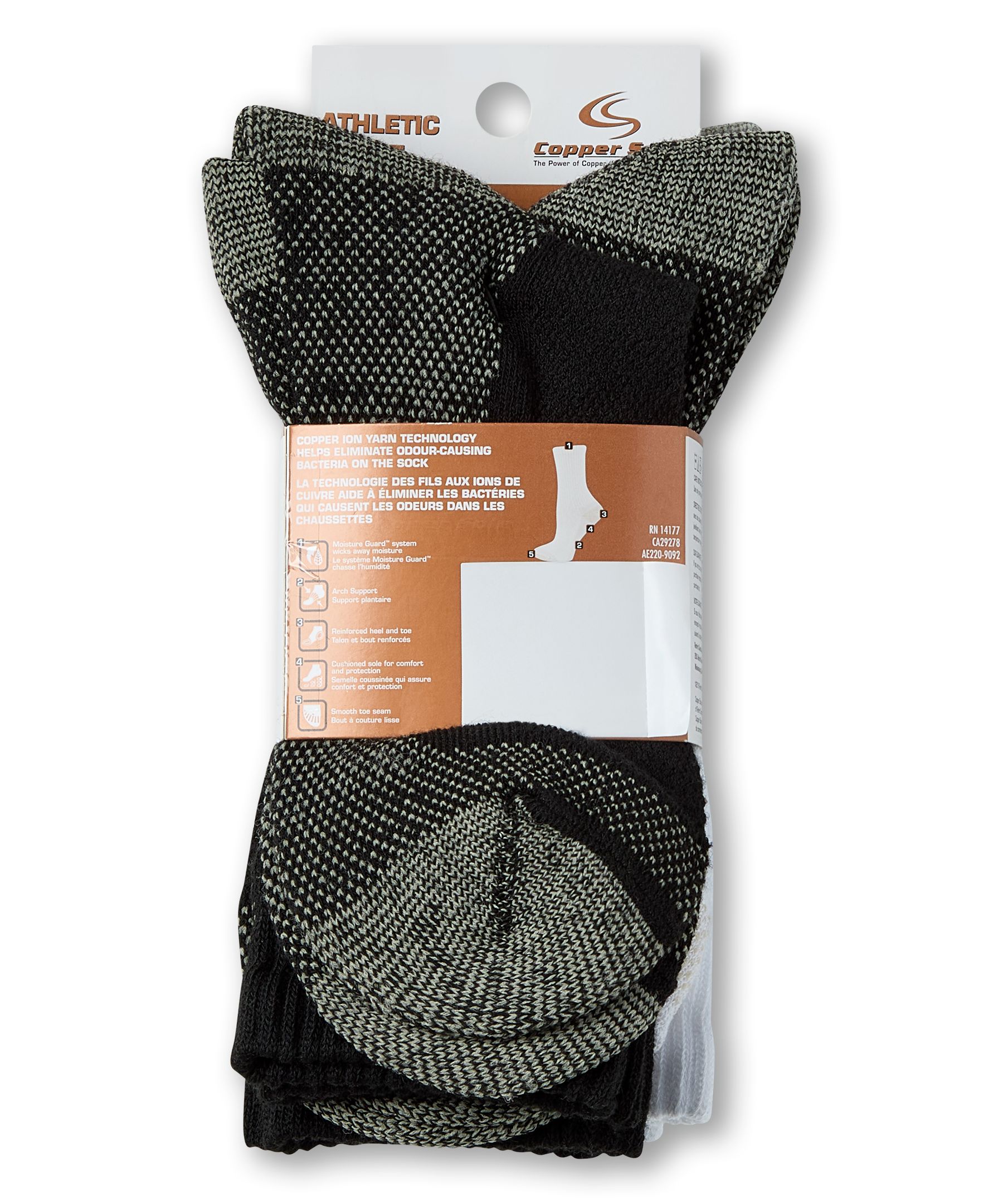 Copper Sole Women's 4 Pack Copper Ion Technology Athletic Crew Socks