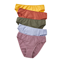 Culotte échancrée extensible en coton, pour femmes, Denver Hayes, paquet de 5 Front_Flat