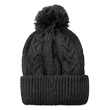 Tuque à revers en tricot à maille torsadée avec doublure en peluche pour femmes, Denver Hayes Front_Flat