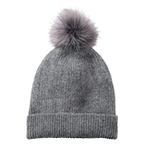 Denver Hayes Women's Fine Knit Cuff Pom Toque Front_Flat